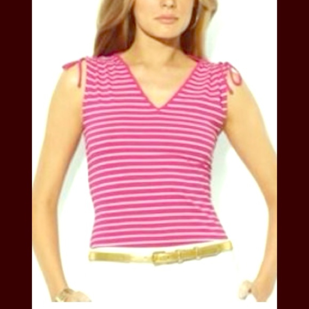 4/$20 NWT RALPH LAUREN WOMENS TOP TIE ROUCHED